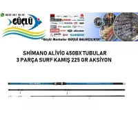 3 Parça Surf Kamış Shimano Alivio 450Bx Tubular 225Gr Aksiyonlu