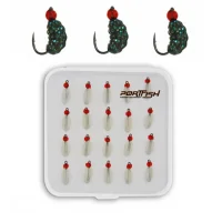 Portfish Kurtcuk Silikon Yem 20 li Paket Renk: Koyu Yeşil