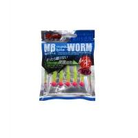 Captain 3521 Mini Worm 4.5cm Jig Headli LRF Silikonu 5li SET Renk:02