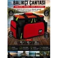 Fish Bull Cepli Balıkçı Çantası Kırmızı renk