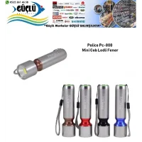 Mini Cob Ledli Fener Polıce Pc 800 3 Adet İnce Pilli