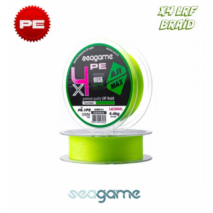 SEAGAME AJI MAX X4 PE 125M #0.2 FLUO GREEN Aji Misinası