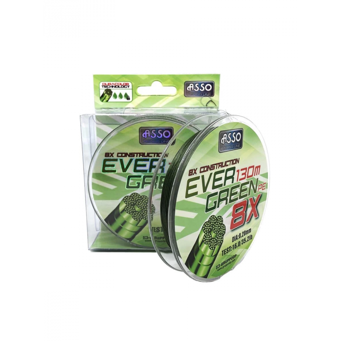 Asso Evergreen 8X 130Mt İp Misina 0,12mm