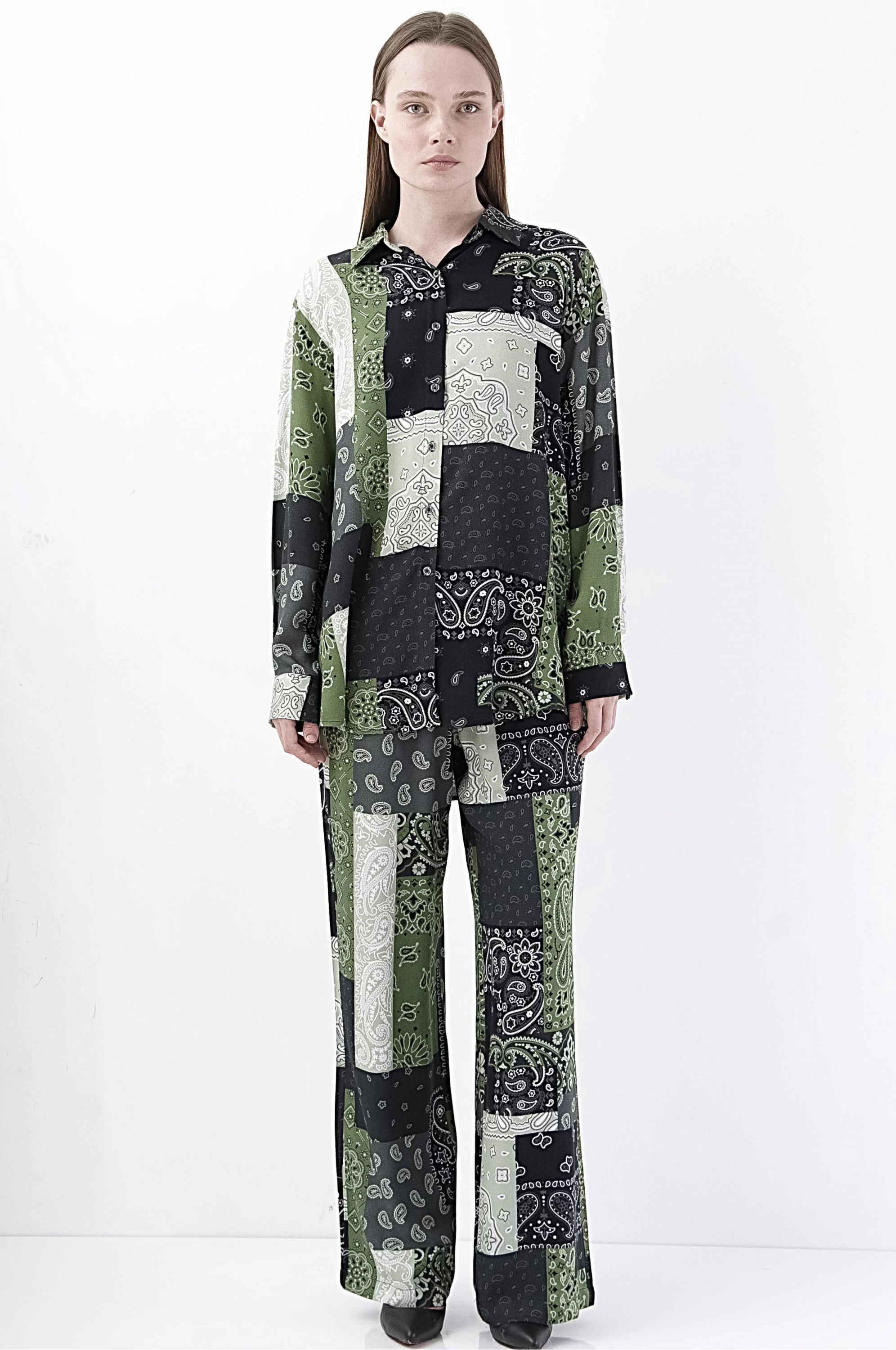 Yeşil-Siyah Patchwork Takım