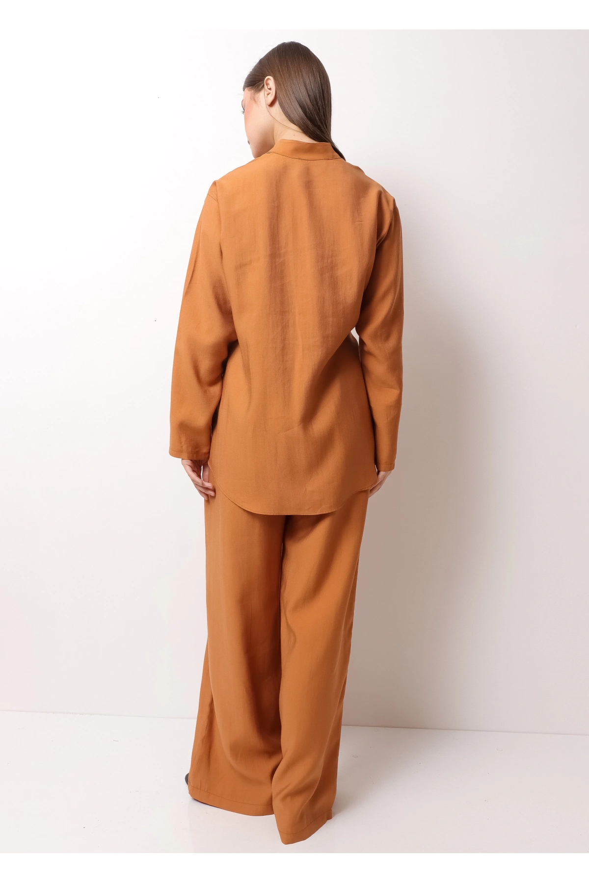 Rustik Kahve Hakim Yaka Kadın Takım