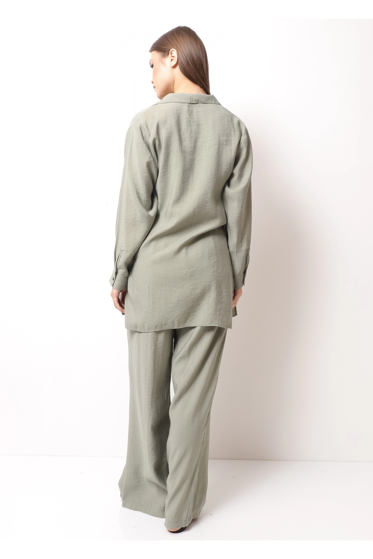 Gri Kadın Kimono Takım