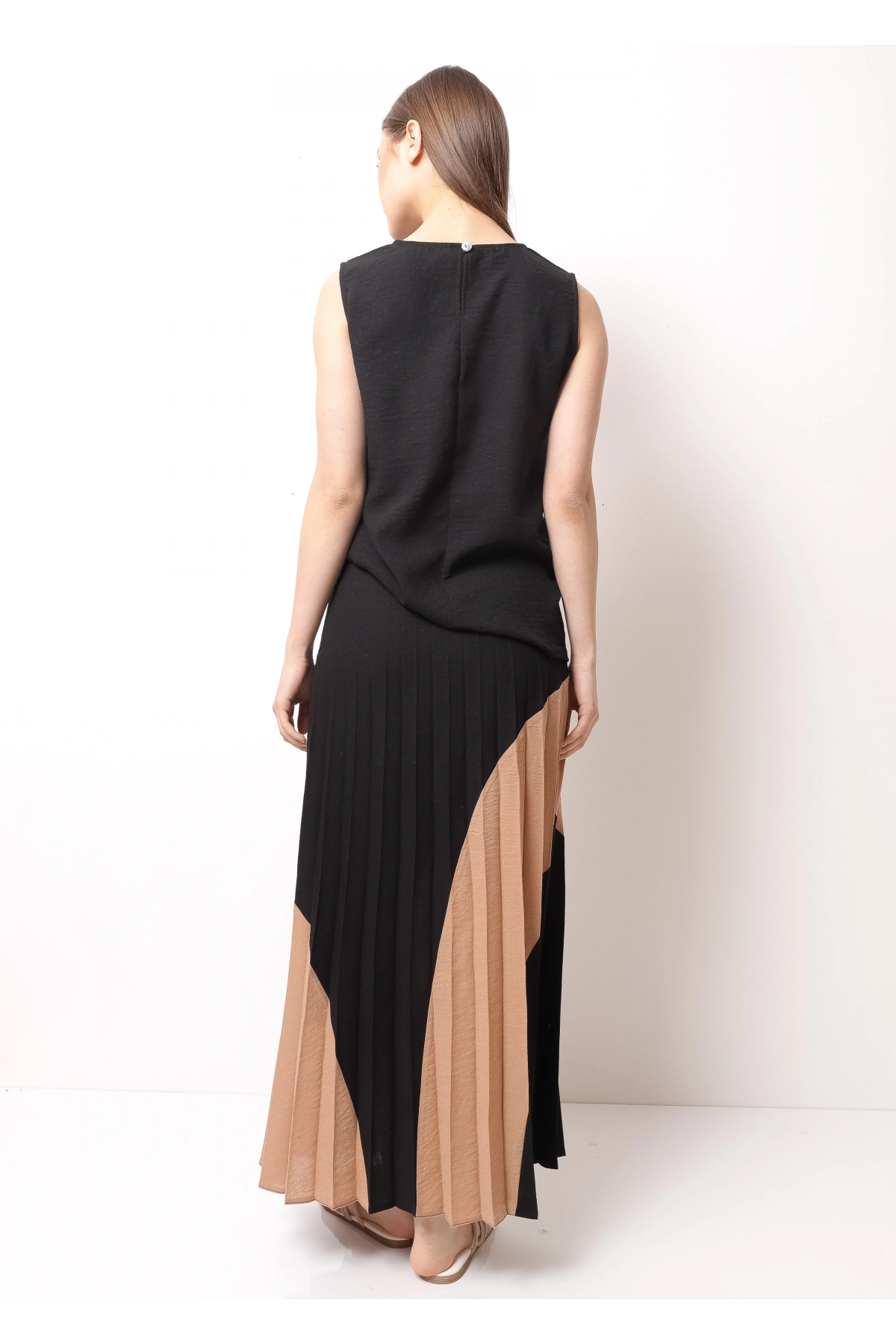 Siyah Bej Kadın Etek Takım