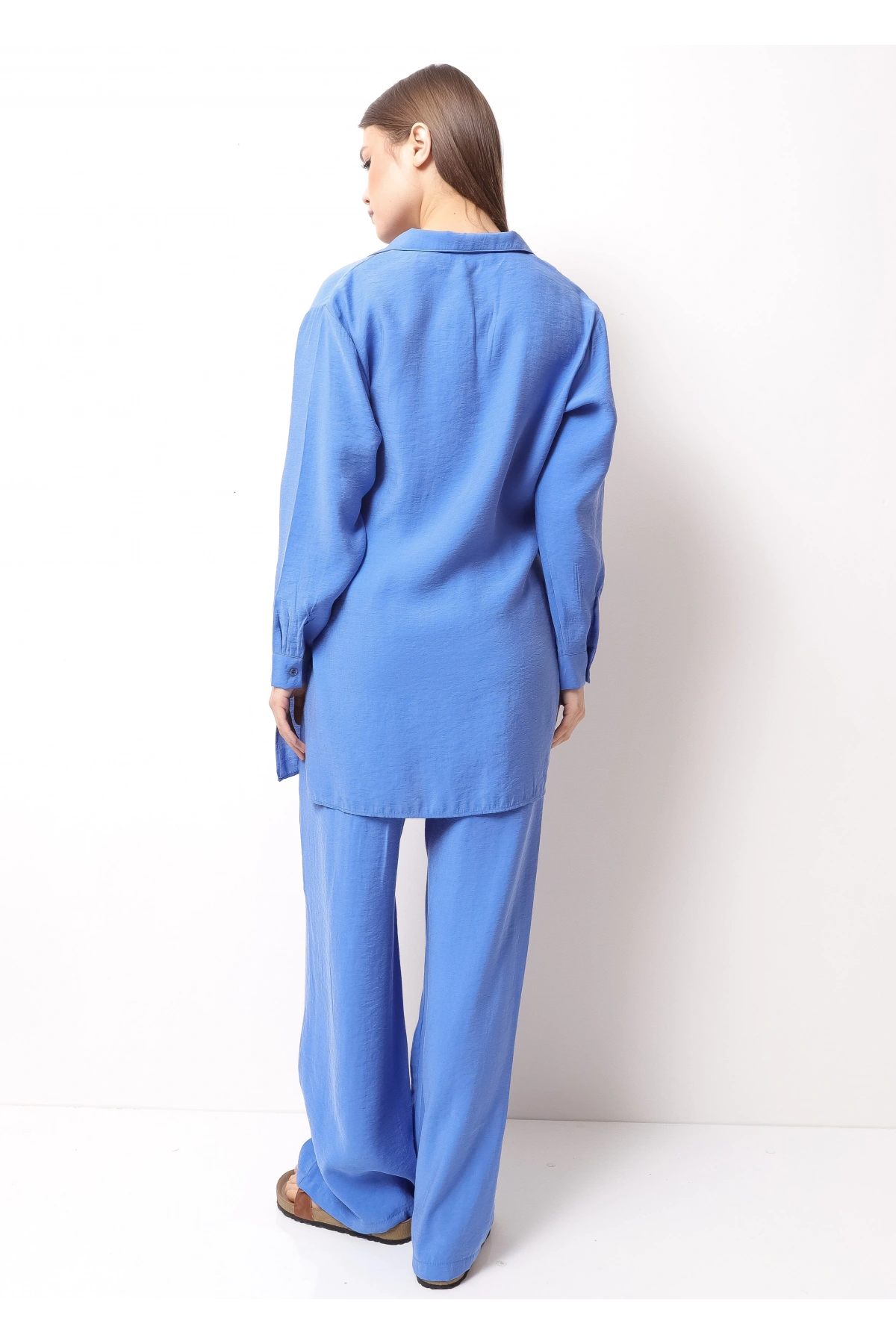 Mavi Kadın Kimono Takım