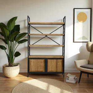 Lagom Serisi Masif Ceviz Kitaplık