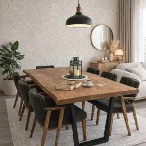 CEVİZ GÖMLEK SANDALYE&MASİF KESTANE MASA TAKIMI