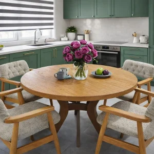 Venüs SANDALYE& YUVARLAK KESTANE MASA