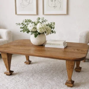 AHŞAP İŞLEME AYAK OVAL GEÇİŞLİ MASİF KESTANE ORTA SEHPA