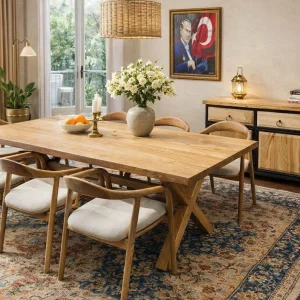 KESTANE OSLO SANDALYE DOĞAL KENAR KESTANE MASA