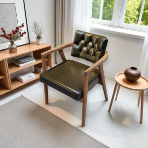 Deri Gömlek Premium Ceviz Sandalye