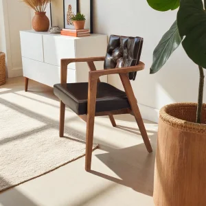 Deri Gömlek Premium Ceviz Sandalye