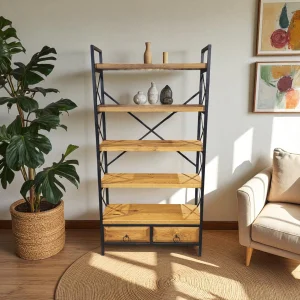 Stora Serisi Çekmeceli Kestane Kitaplık