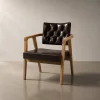 Deri Gömlek Premium Ceviz Kollu Sandalye