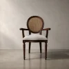 Madalyon Kollu Masif Ceviz Hazeranlı Sandalye