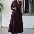 MissWhence 39807 Fermuar ve Dikiş Detaylı Poplin Elbise Bordo
