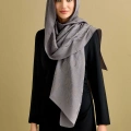 İmannoor Orijinal Dama Desen Antrasit Naia Pamuk Şal 70x200