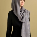 İmannoor Orijinal Dama Desen Antrasit Naia Pamuk Şal 70x200