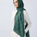 İmannoor Orijinal Dama Desen Petrol Naia Pamuk Şal 70x200