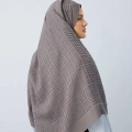 İmannoor Orijinal İman Kare Antrasit Naia Pamuk Şal 70x210
