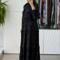 MissWhence 40830 DESENLİ ELBİSE SİYAH