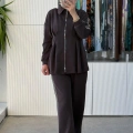 NUSS 1075 PANTOLONLU TAKIM KAHVE