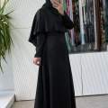NUSS 2043 SATEN ELBİSE SİYAH