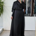 NUSS 2043 SATEN ELBİSE SİYAH