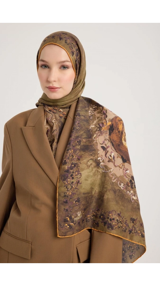 MAİSA GÖKNAR PAMUK İPEK ŞAL ACI KAHVE