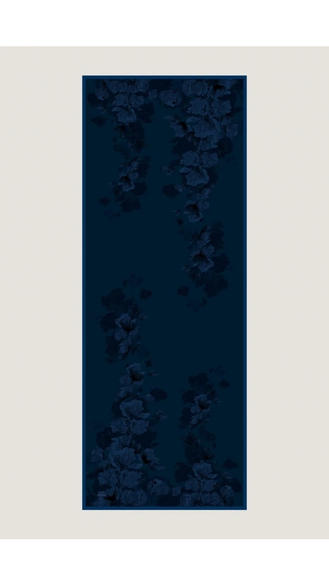 MAİSA NEVBAHAR KREP İPEK ŞAL KOYU LACİVERT