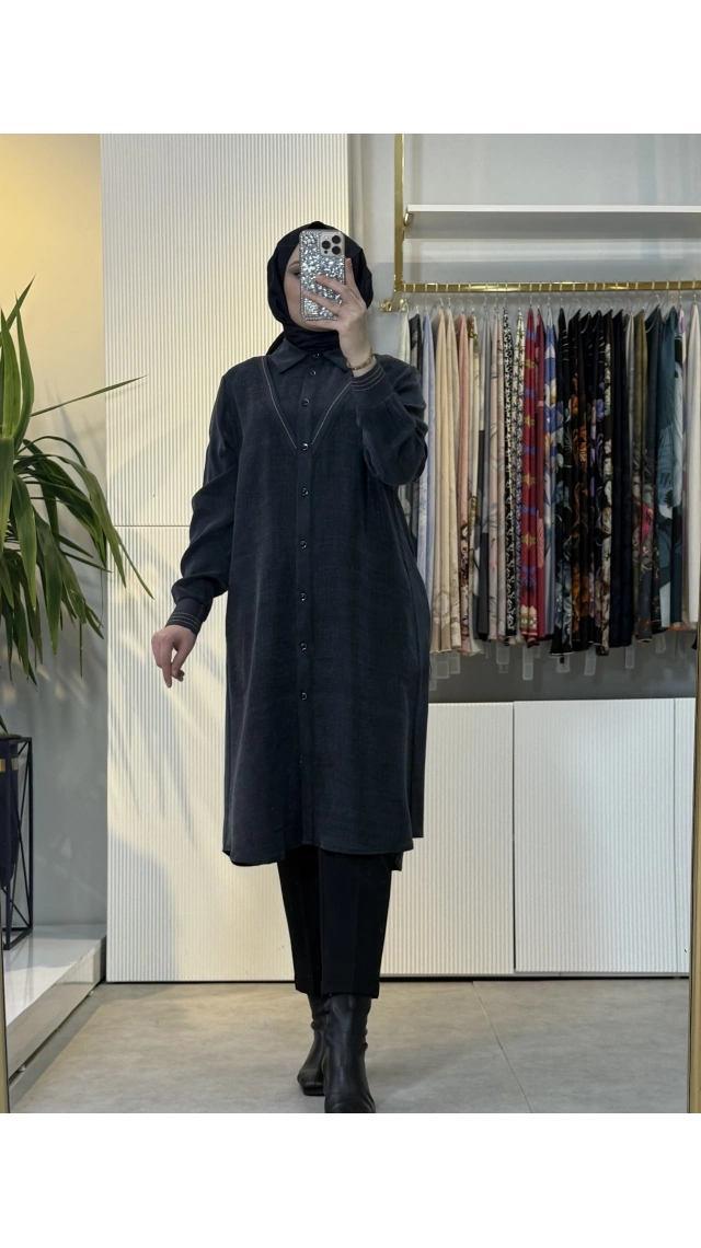 FUAT GÜRSEN İpek Cupra Özel Tasarım Yarım Boy Kap Siyah 5604