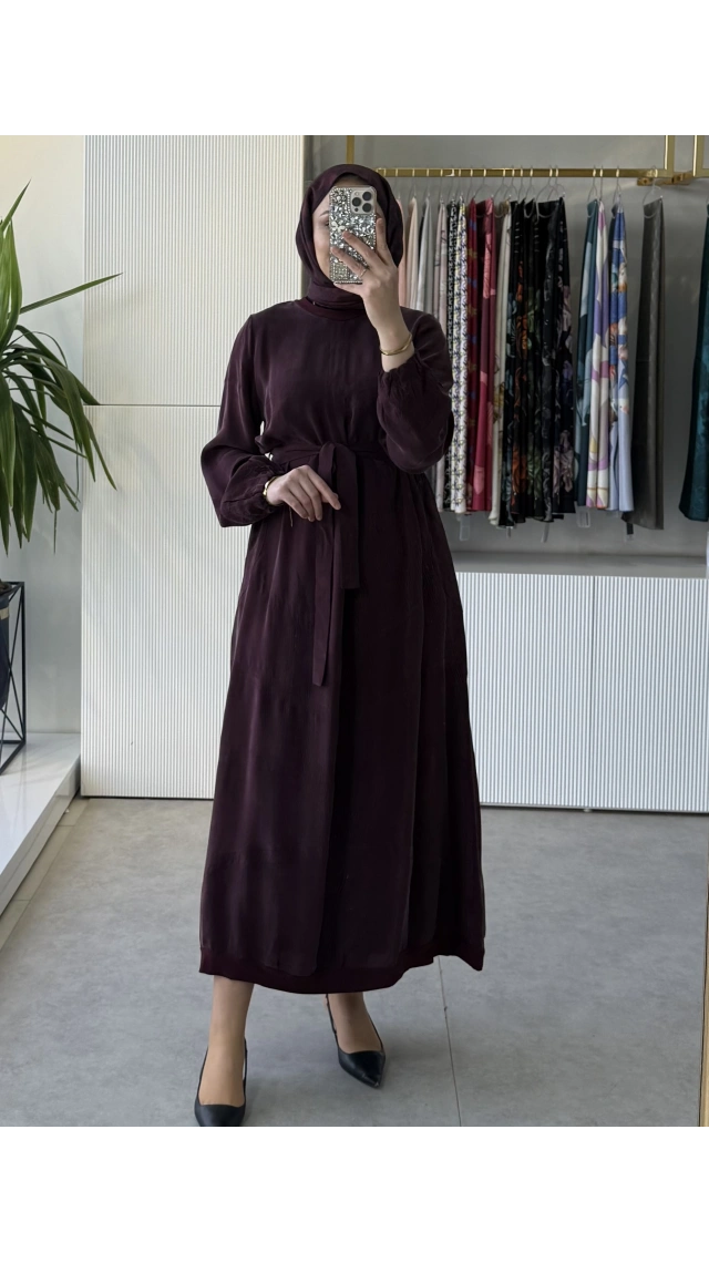MissWhence 39800 İpek Elbise Bordo