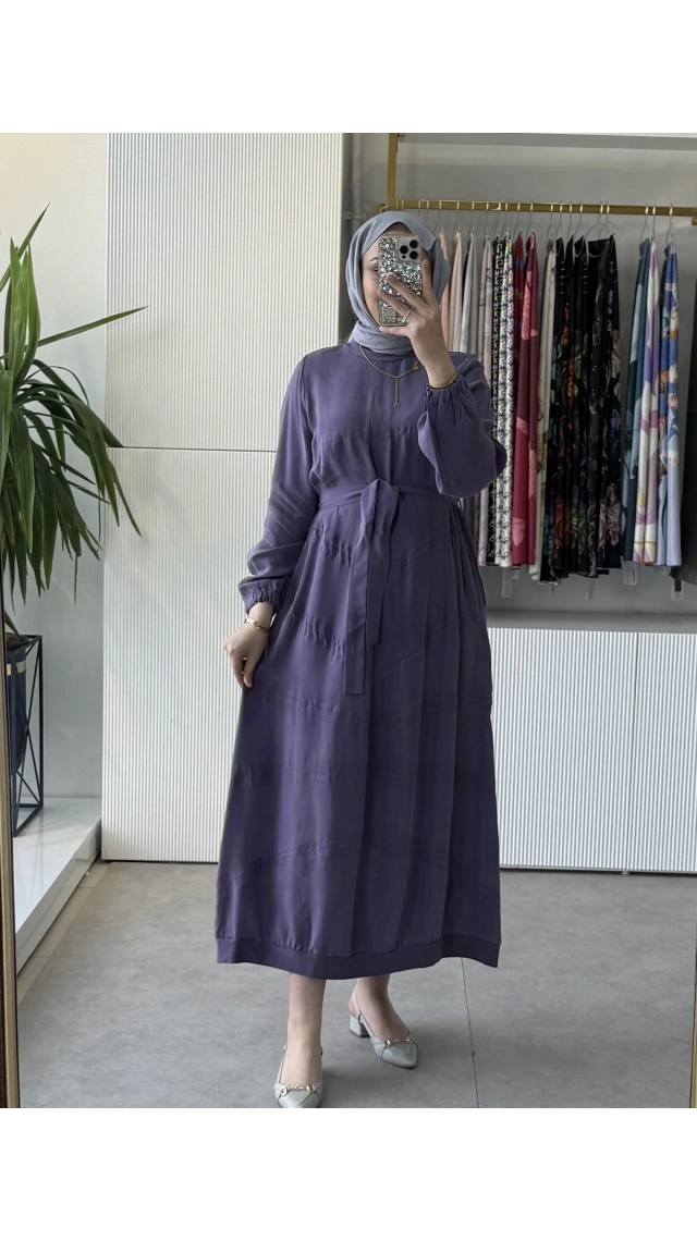 MissWhence 39800 İpek Elbise Mor