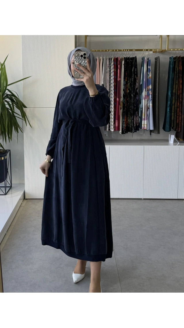 MissWhence 39800 İpek Elbise Lacivert