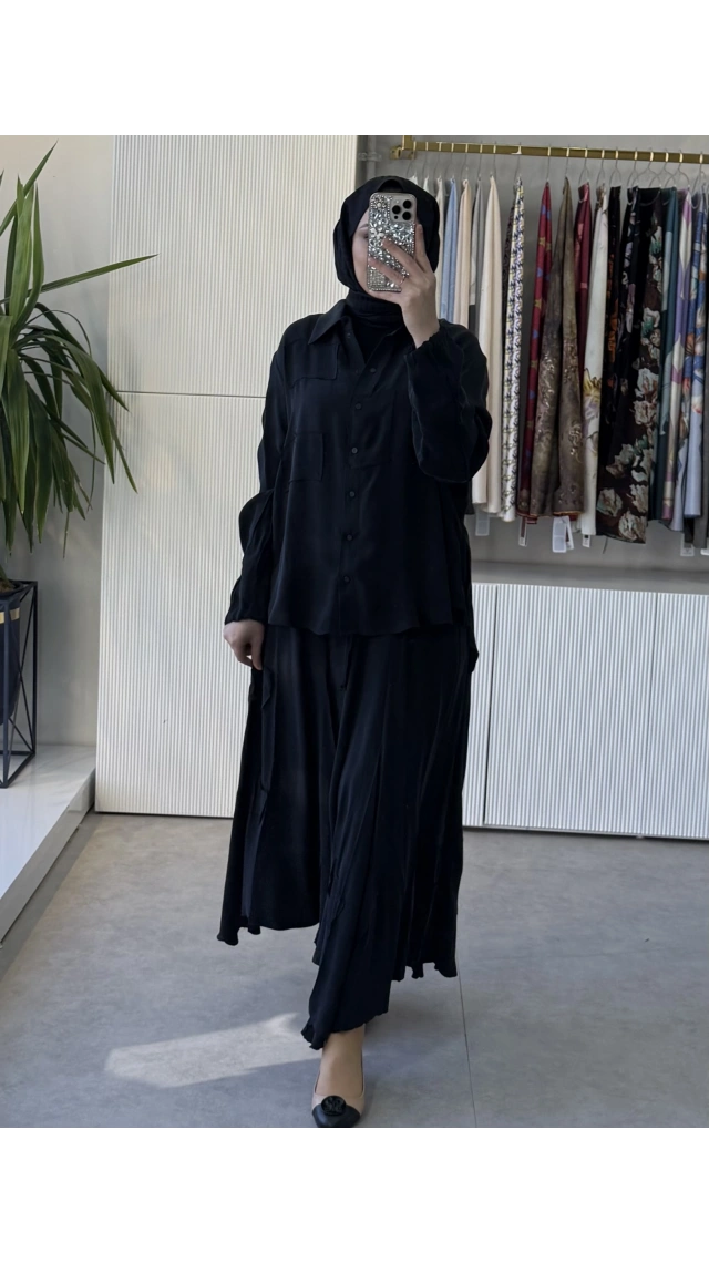 MissWhence 39304 İpek Takım Siyah