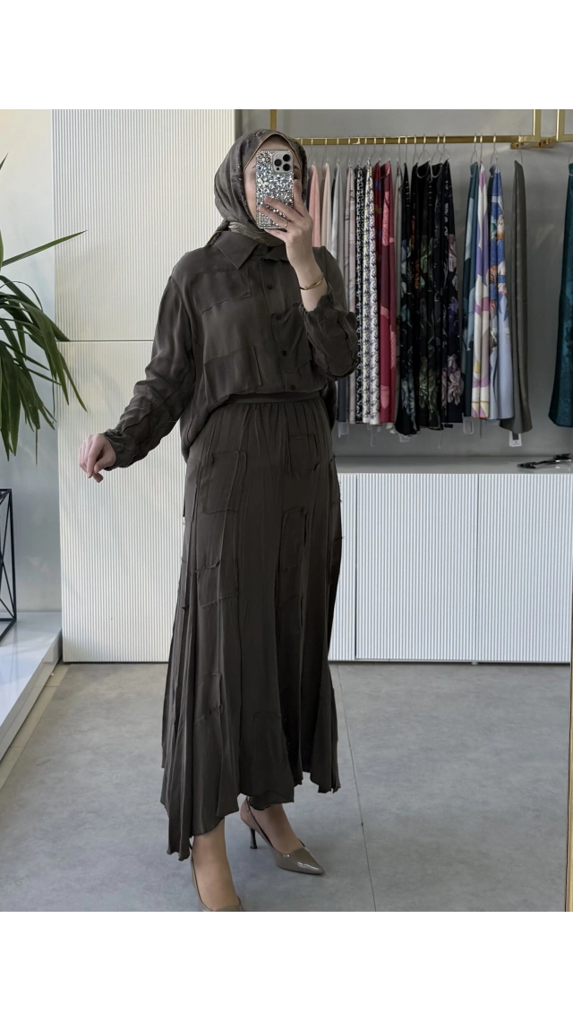 MissWhence 39304 İpek Takım Haki