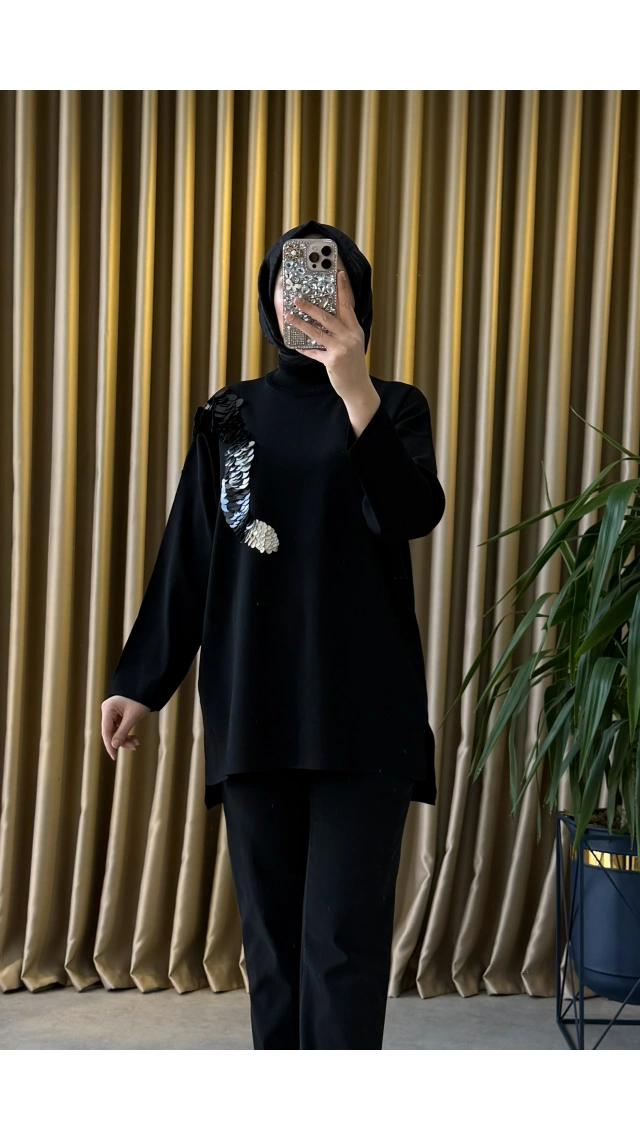 Clande 10006 Bluz Siyah