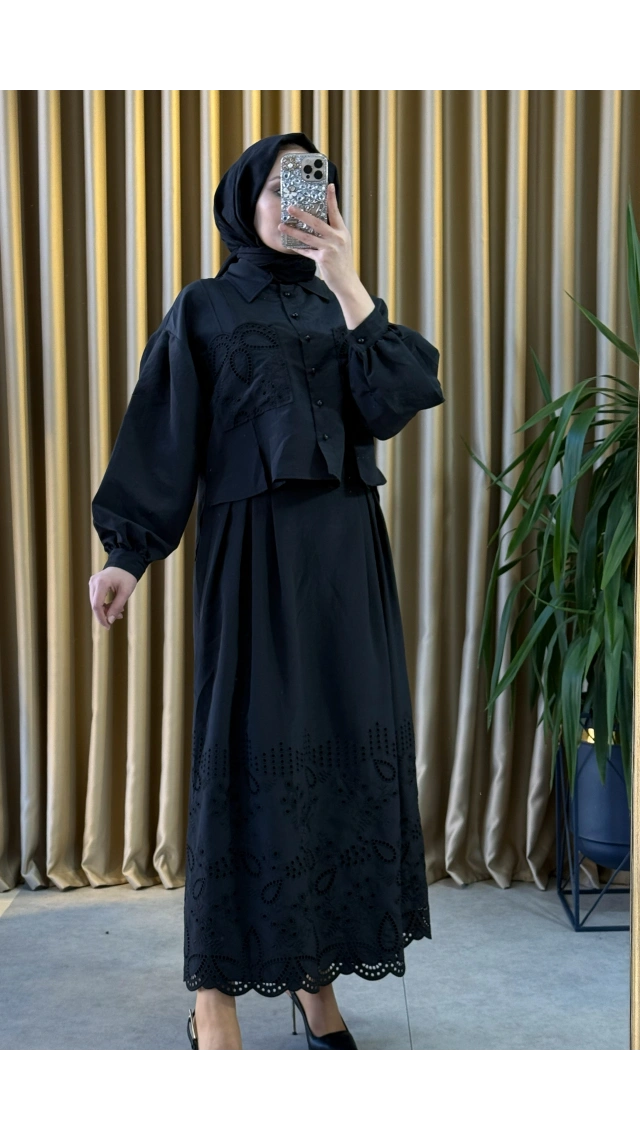 Clande 3021 Etekli Takım Siyah