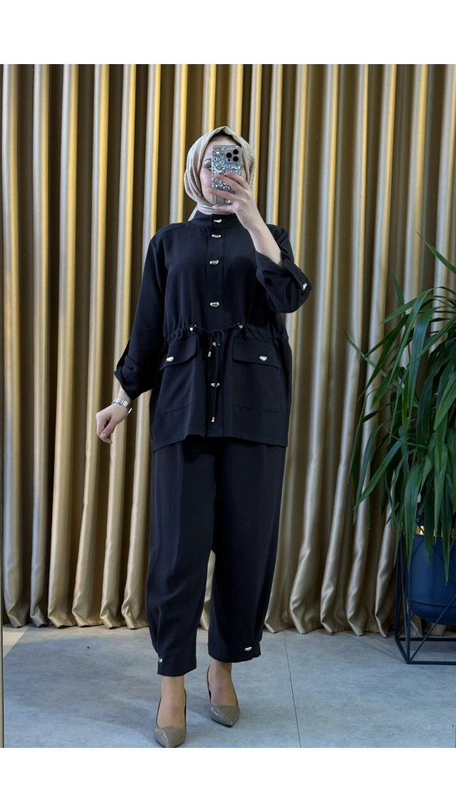 Clande 4003 Pantolonlu Takım Siyah