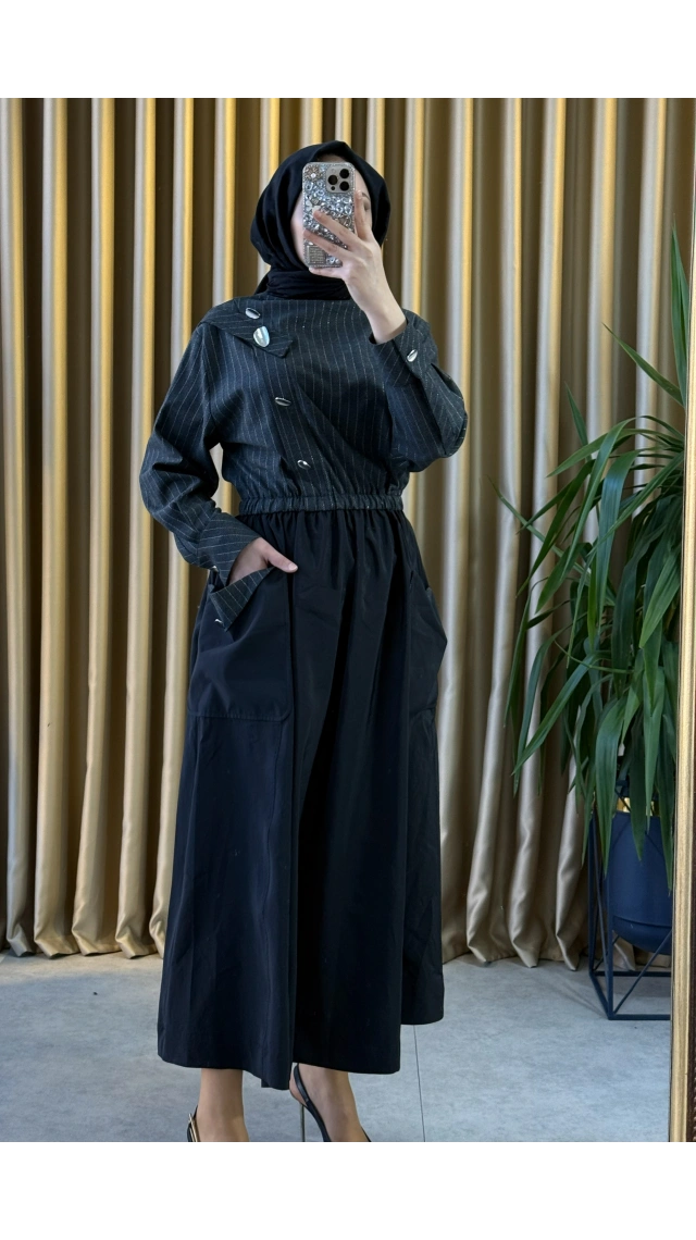 Clande 5027 Elbise Siyah