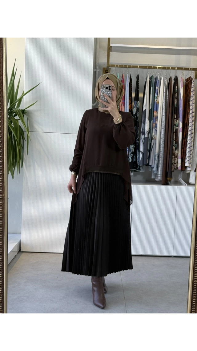 FUAT GÜRŞEN 6301 BLUZ KAHVE