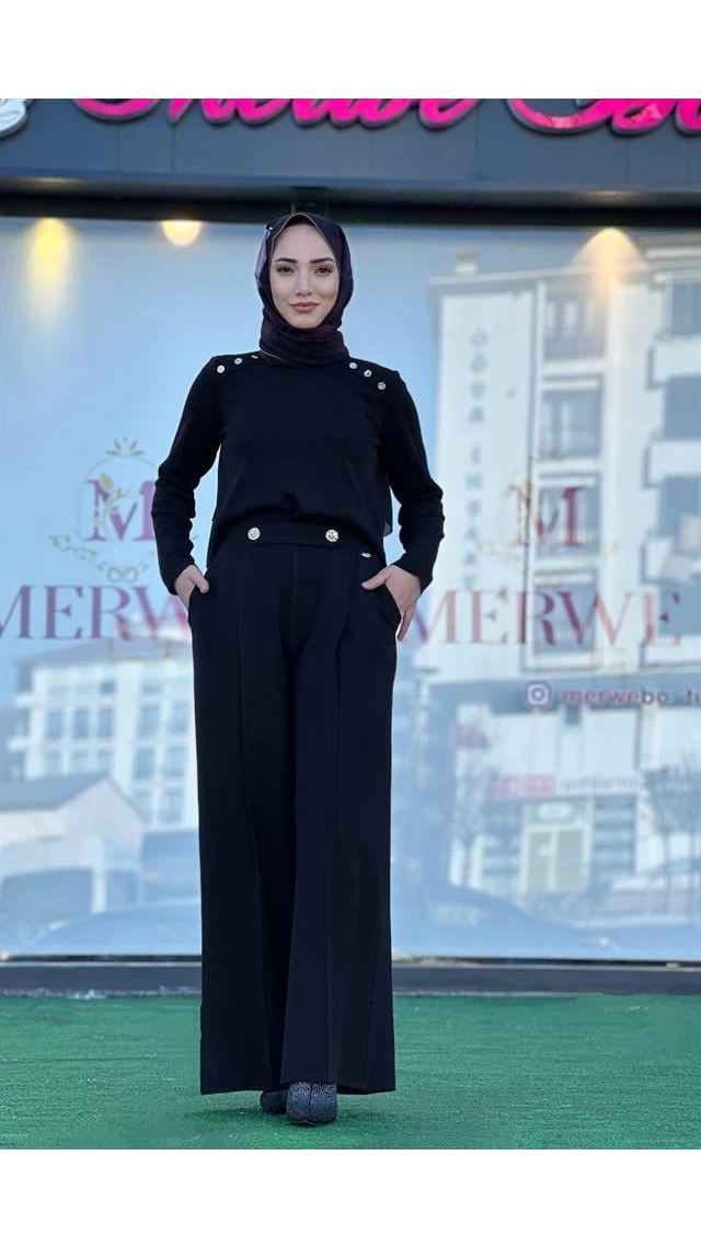 MİSS DALİDA 6018 SİYAH TRİKO TAKIM