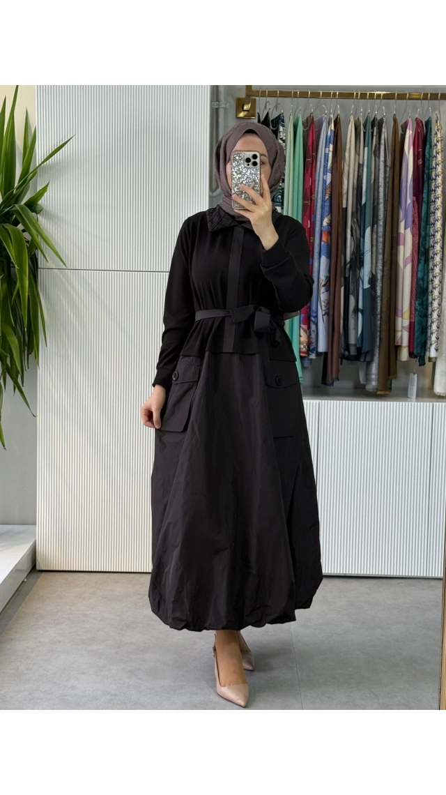 Missehence Elbise 40808 Kahve