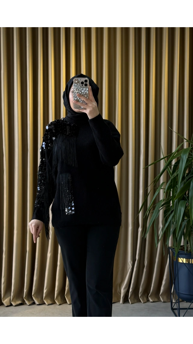 Missemramiss Celestia Payetli Triko Kazak