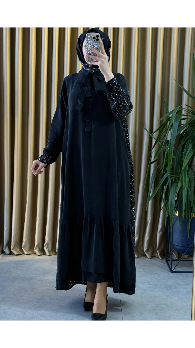 MissWhence 3290 Büyük Beden İpek Elbise