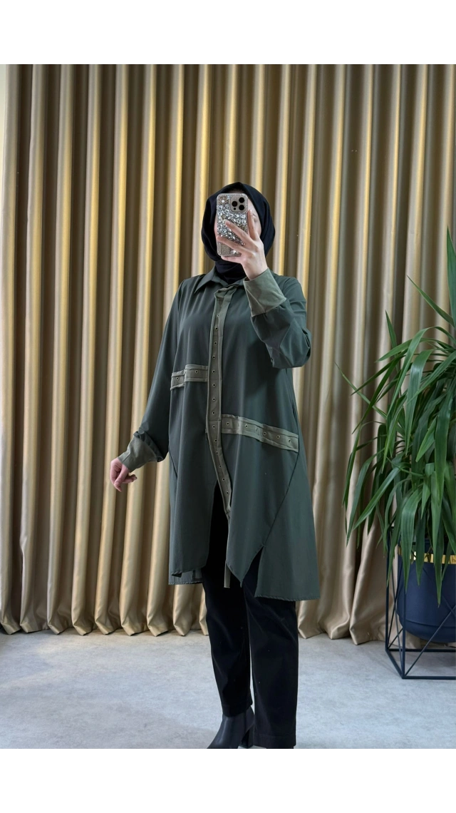 MissWhence 36412 Çıtçıtlı Gömlek Kap