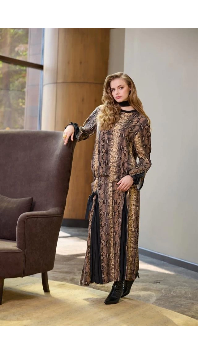 MissWhence 38003 Desenli Etek Takım